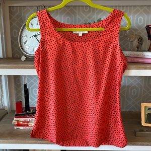 Flowy Loft tank top red with black dots size XS